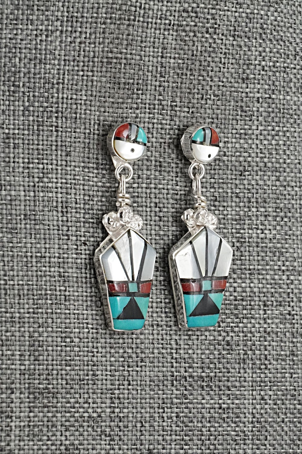 Multi Stone Inlay & Sterling Silver Earrings - Ola Eriacho