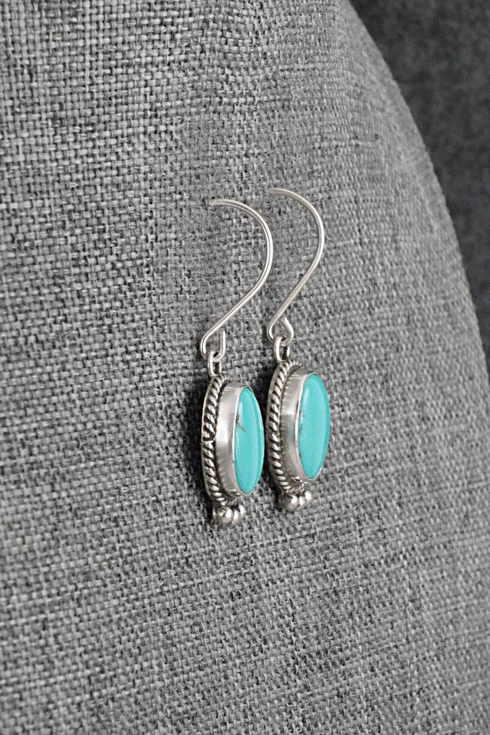 Turquoise & Sterling Silver Earrings - Eugene Gruber
