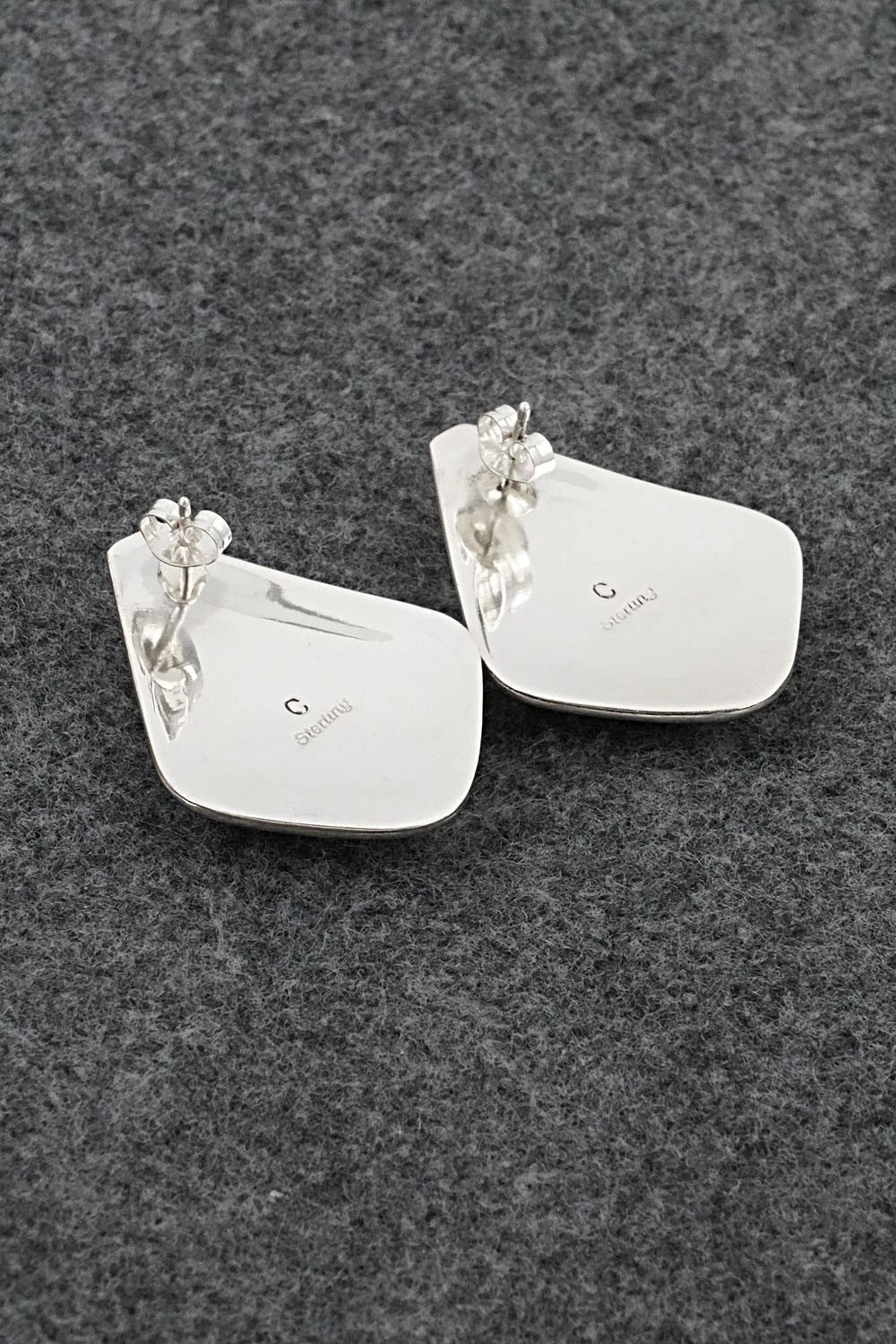 Turquoise & Sterling Silver Earrings - Chester Charley