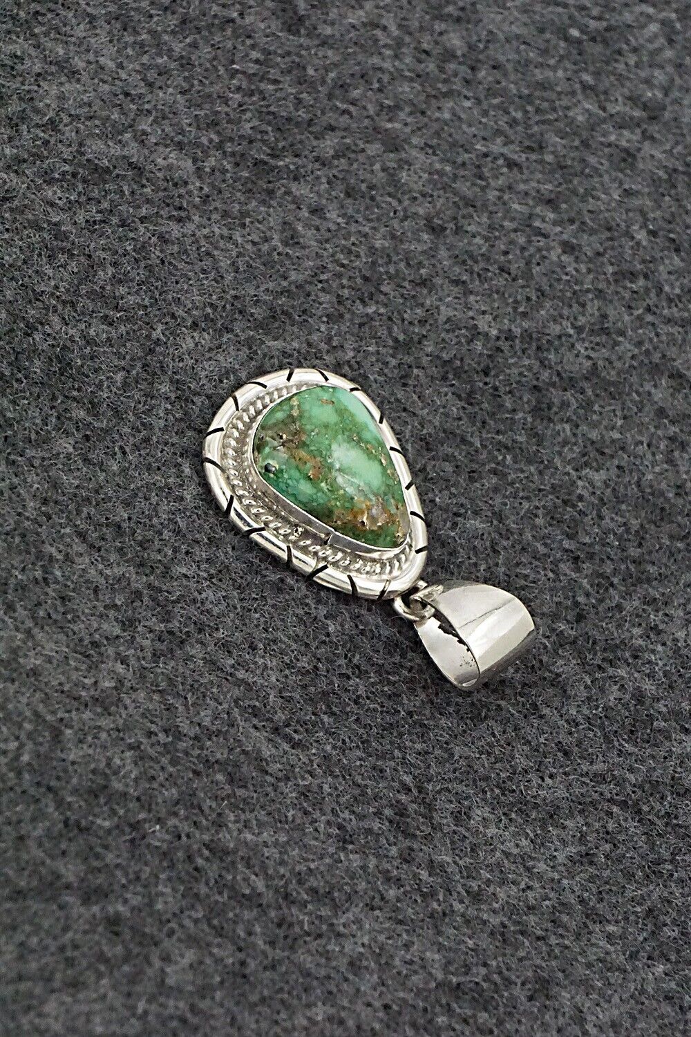 Turquoise & Sterling Silver Pendant - Peggy Skeets