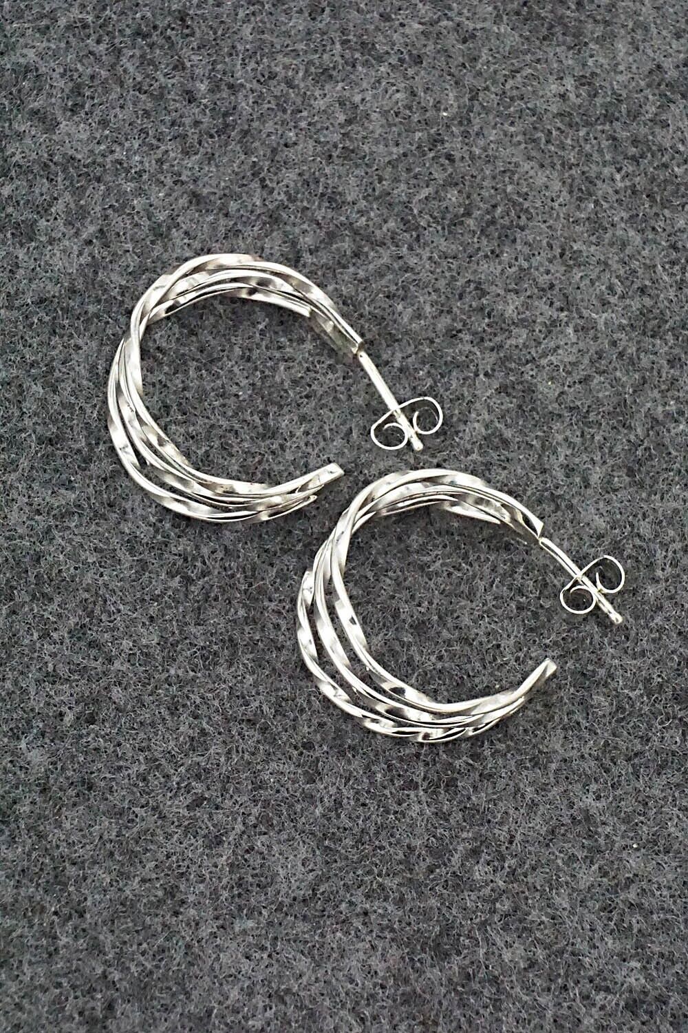 Sterling Silver Hoop Earrings - Elaine Tahe