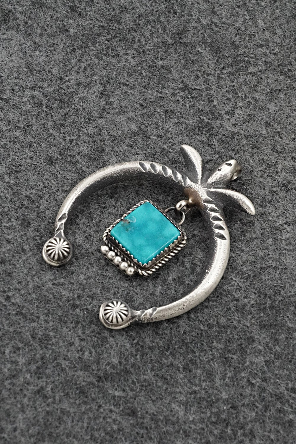 Turquoise & Sterling Silver Pendant - Martha Cayatiento