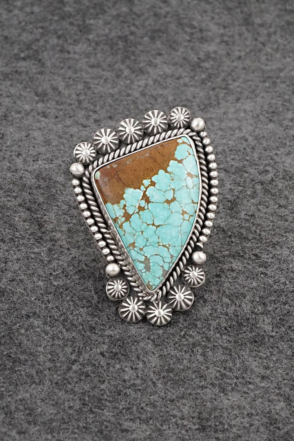 Turquoise & Sterling Silver Ring - Michael Calladitto - Size 8