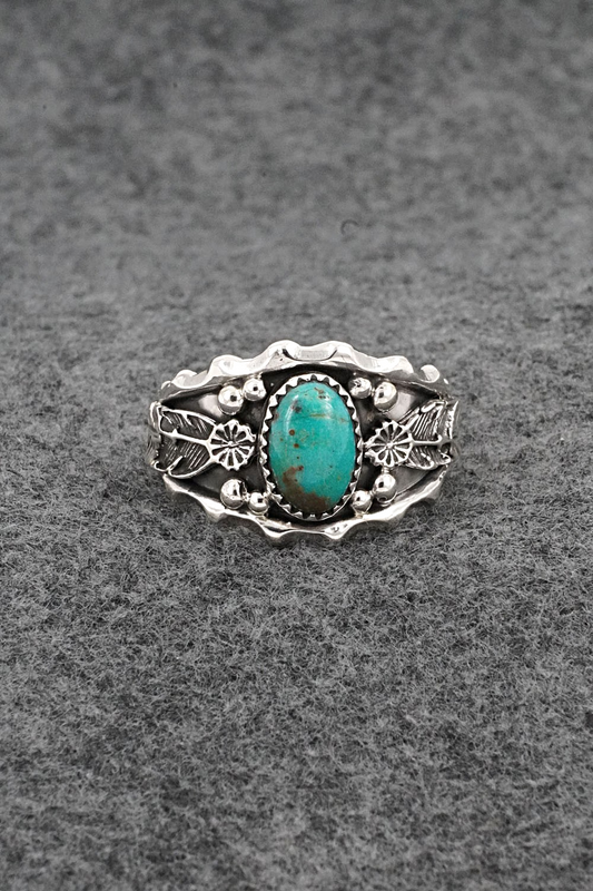 Turquoise & Sterling Silver Ring - Genevieve Francisco - Size 13.5