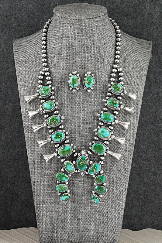 Turquoise & Sterling Silver Squash Blossom Set - Bob Becenti