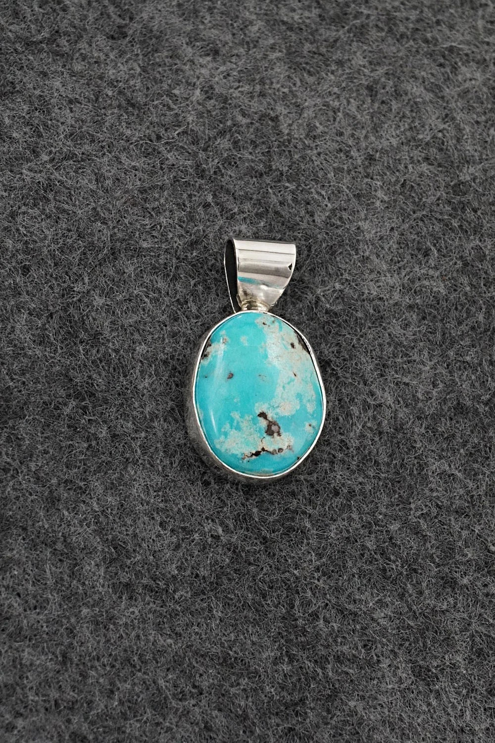 Turquoise & Sterling Silver Pendant - Eugene Gruber