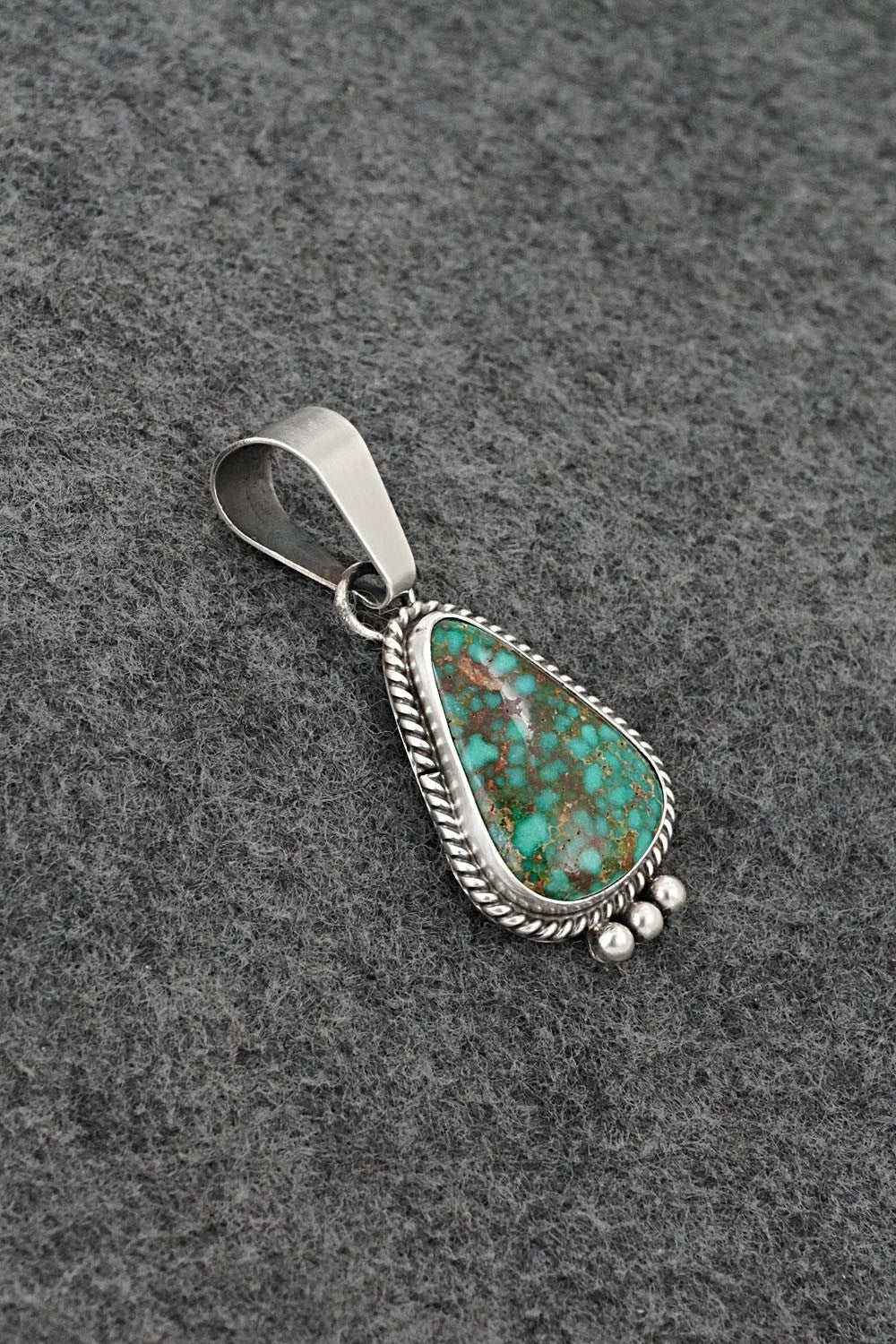 Turquoise & Sterling Silver Pendant - Eugene Gruber