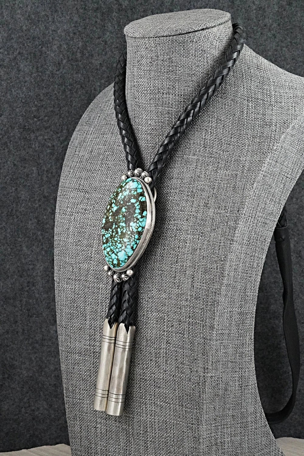 Turquoise & Sterling Silver Bolo Tie - Bobby Johnson