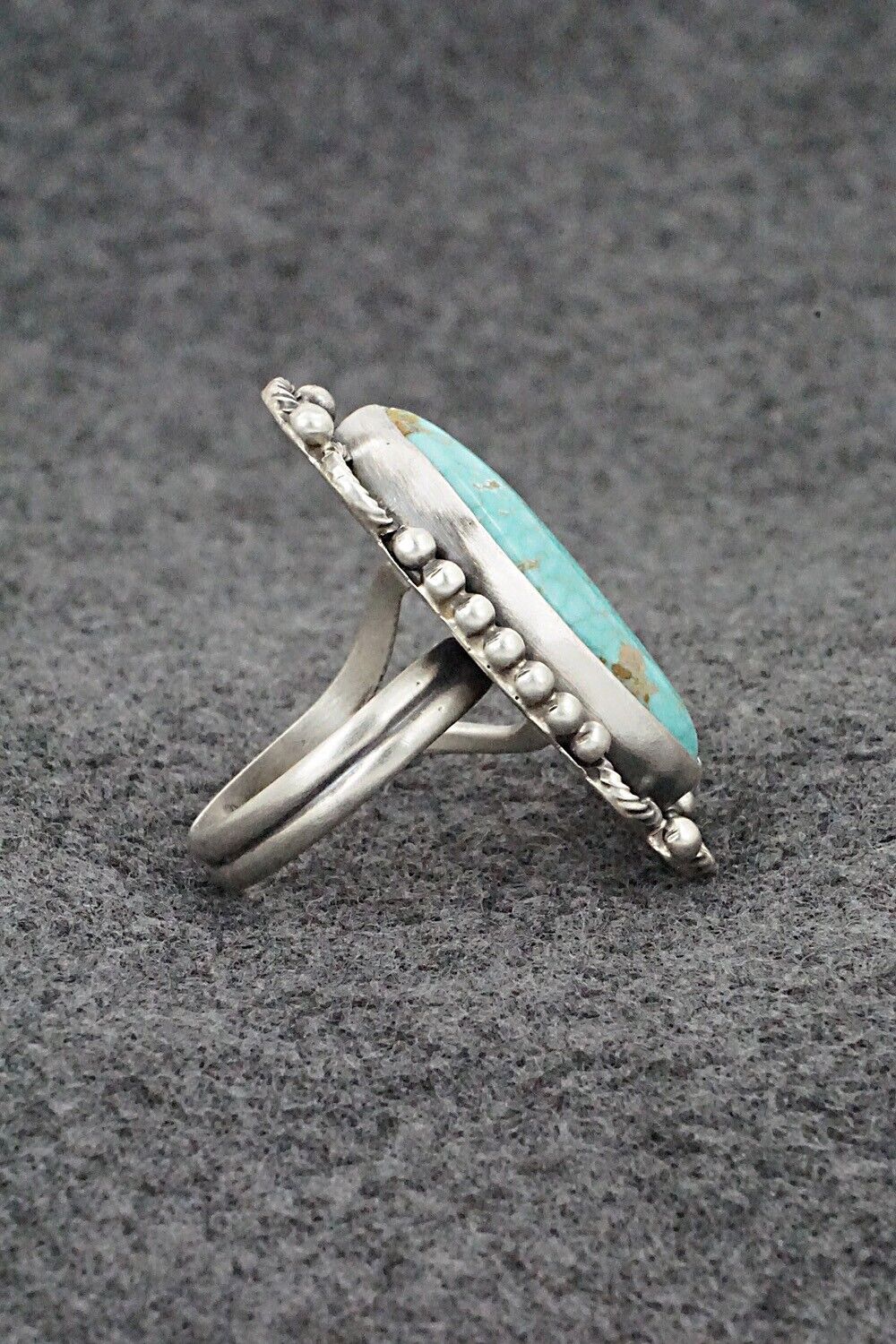 Turquoise & Sterling Silver Ring - Jameson Garcia - Size 8 Adj.