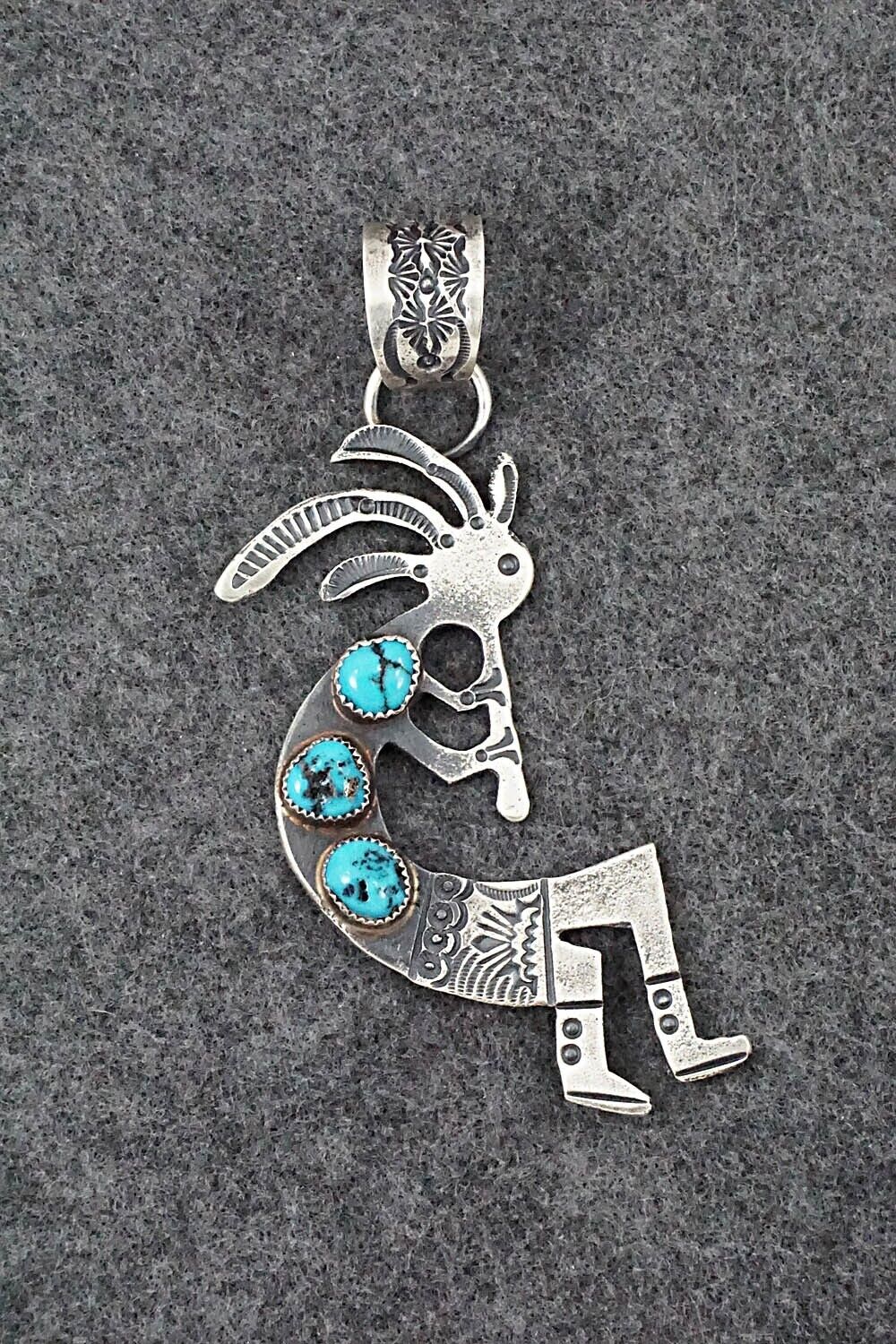Turquoise and Sterling Silver Pendant - Eva Billah