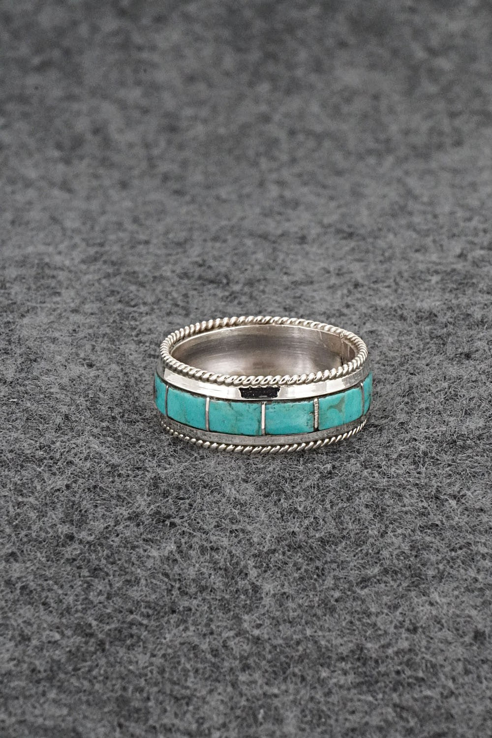 Turquoise & Sterling Silver Ring - Bruce Johnson - Size 9
