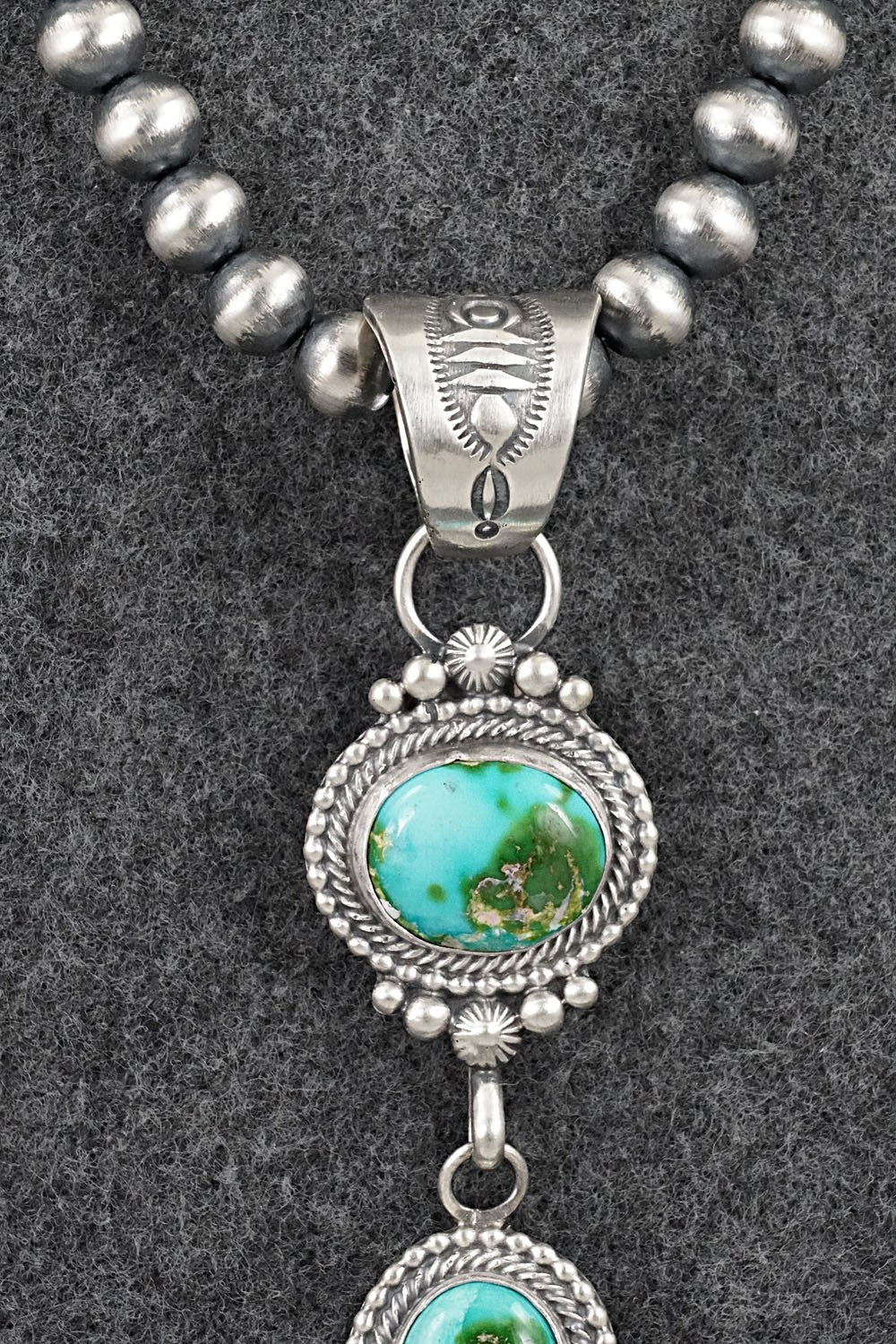 Turquoise & Sterling Silver Necklace - Tom Lewis