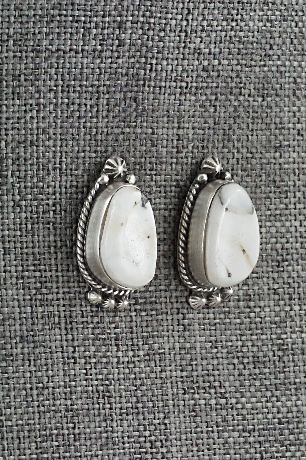 White Buffalo & Sterling Silver Earrings - Sheena Jack