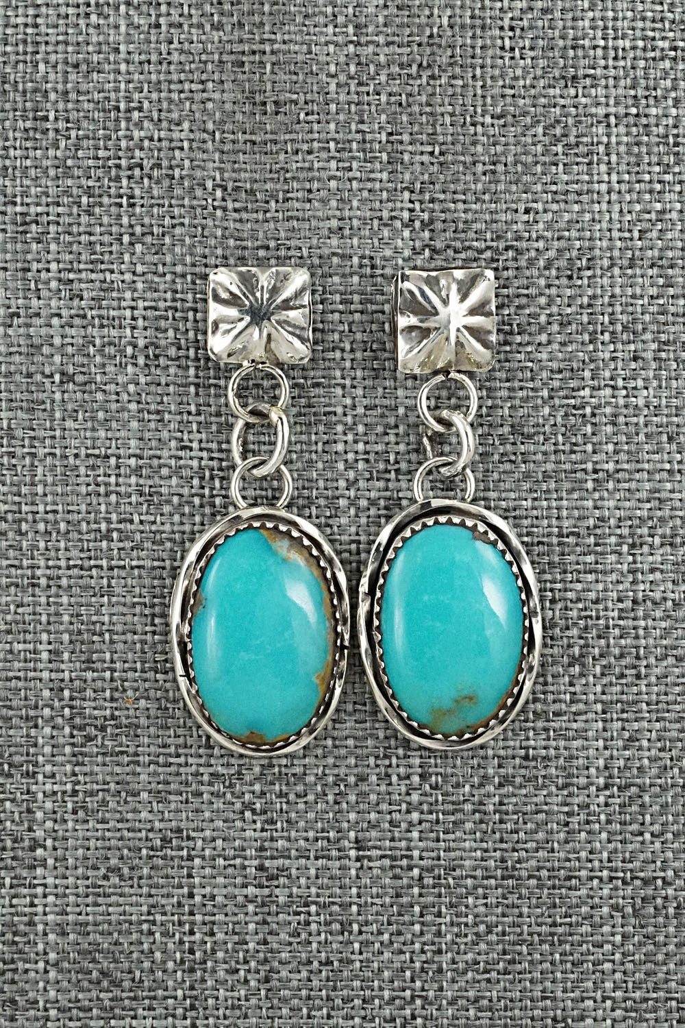Turquoise & Sterling Silver Earrings - Ernest Hawthorne