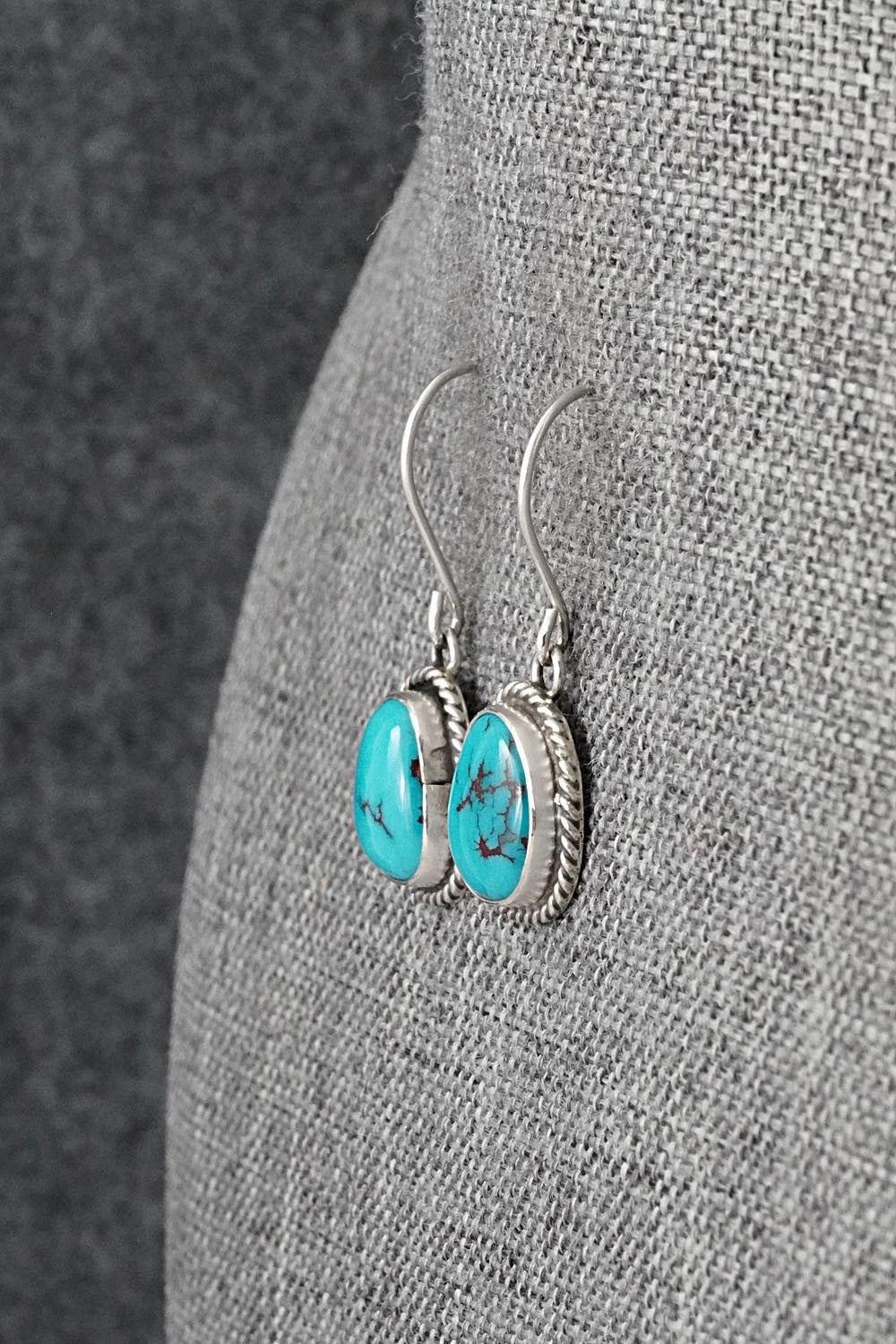 Turquoise & Sterling Silver Earrings - Eugene Gruber