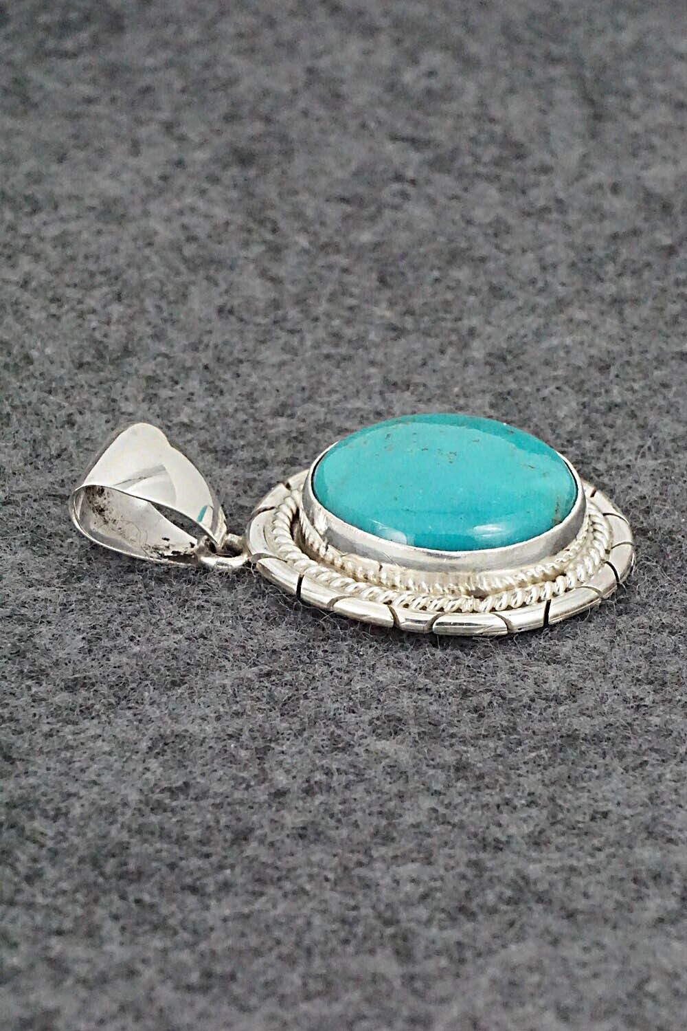 Turquoise & Sterling Silver Pendant - Peggy Skeets