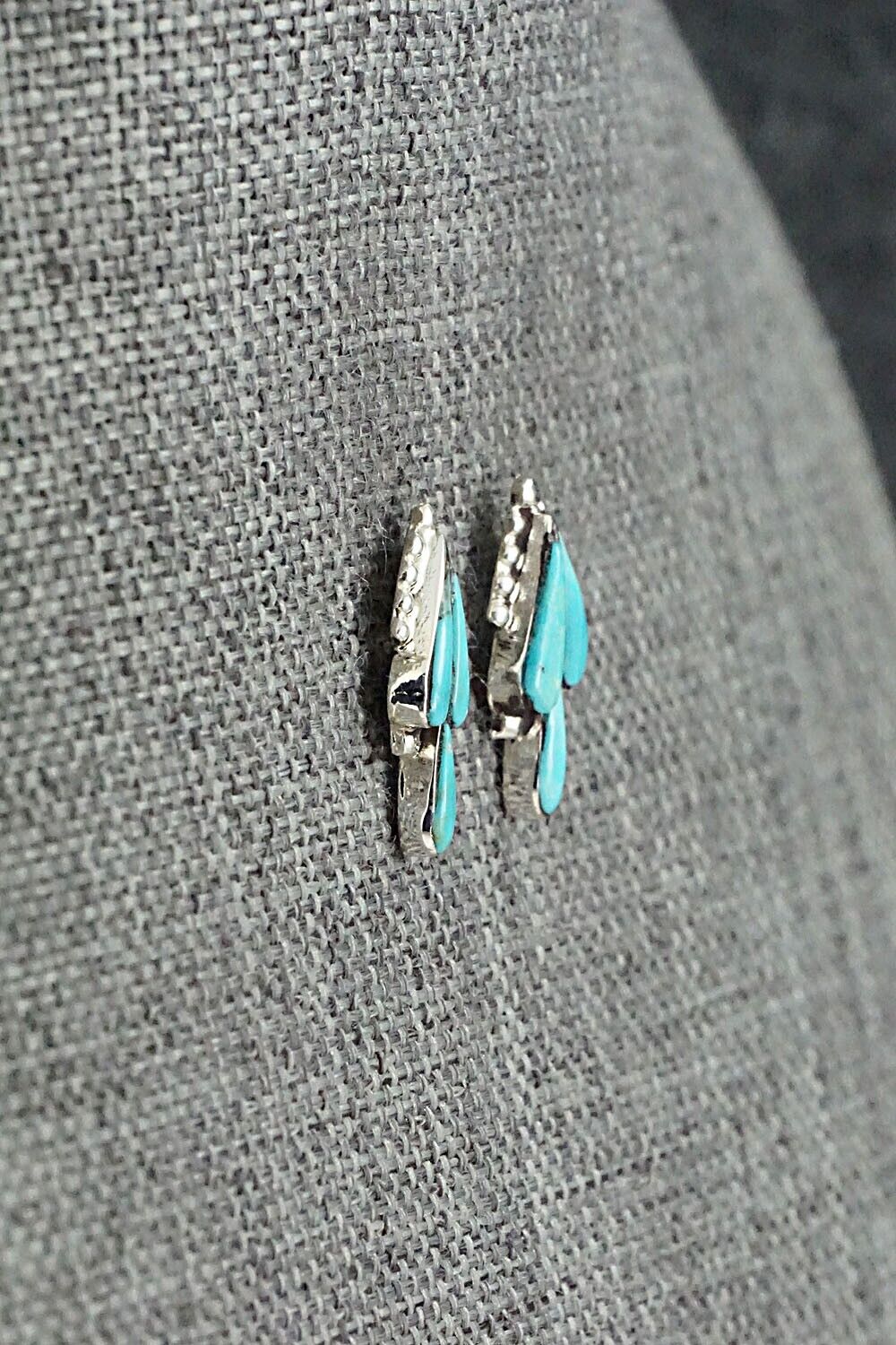 Turquoise & Sterling Silver Earrings - Vincent Hooee