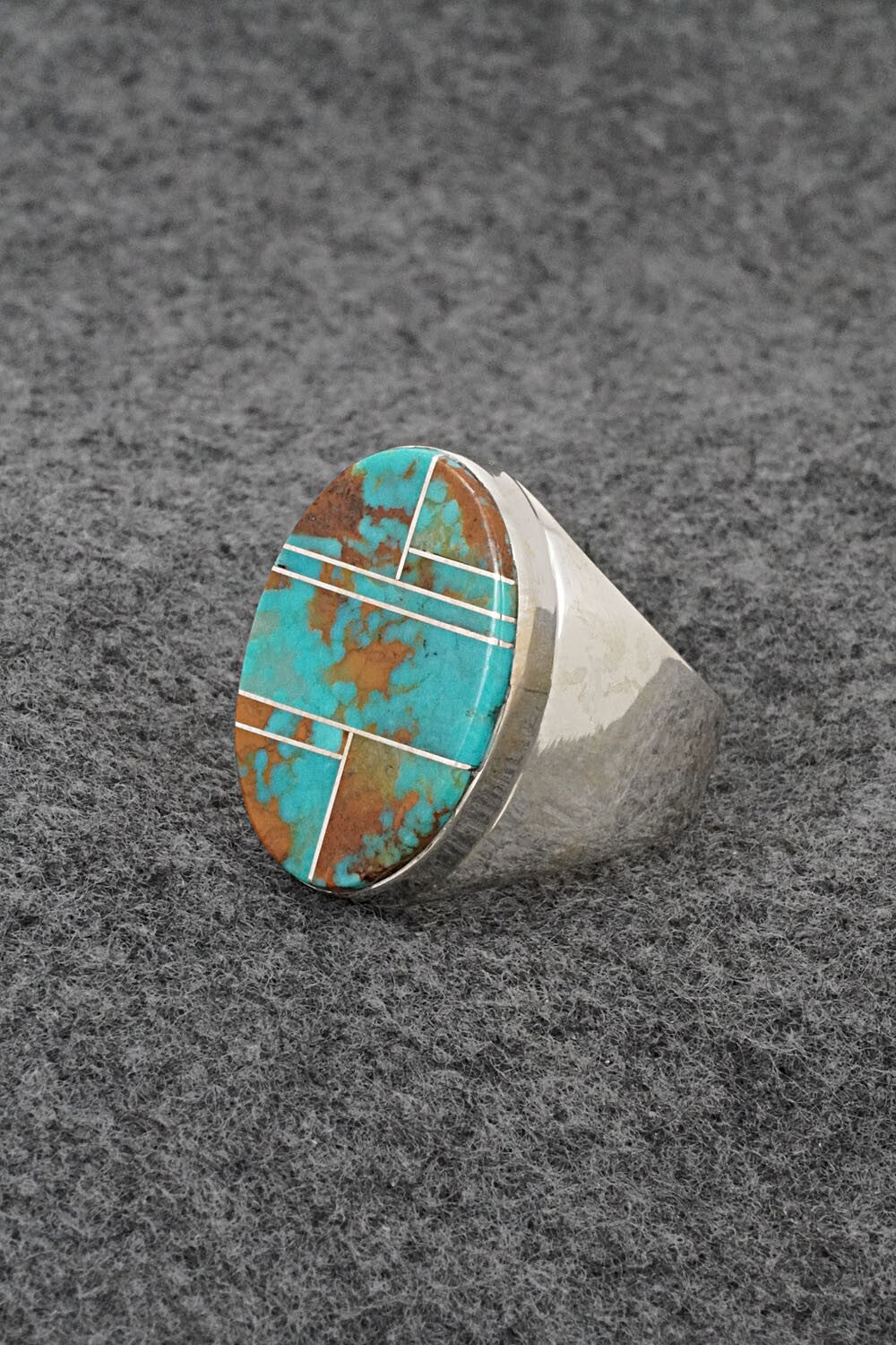 Turquoise & Sterling Silver Ring - Wilbert Gray - Size 10.5