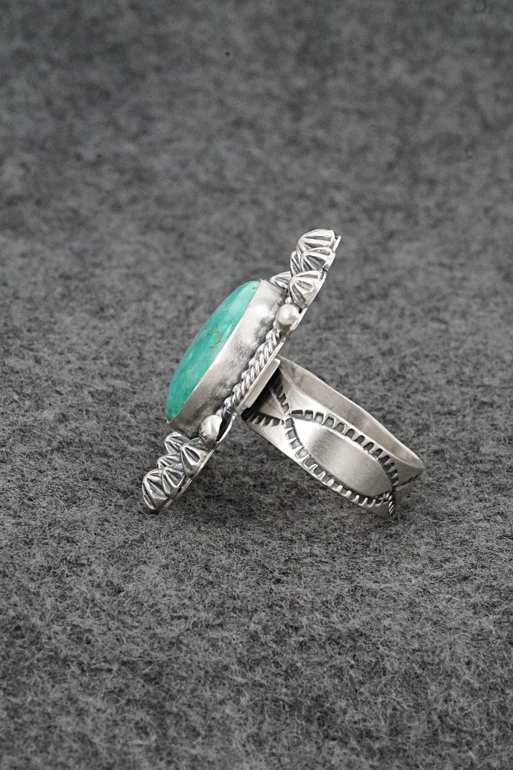 Turquoise & Sterling Silver Ring - Cordell Platero - Size Adjustable