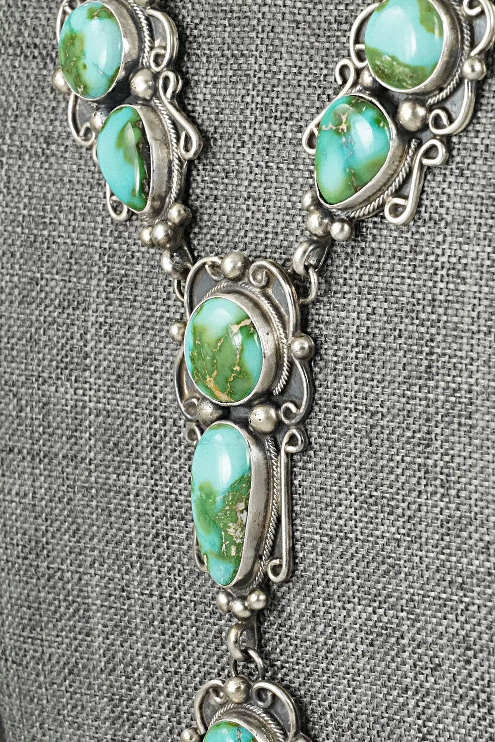 Turquoise & Sterling Silver Necklace and Earrings Set - Kathleen Livingston