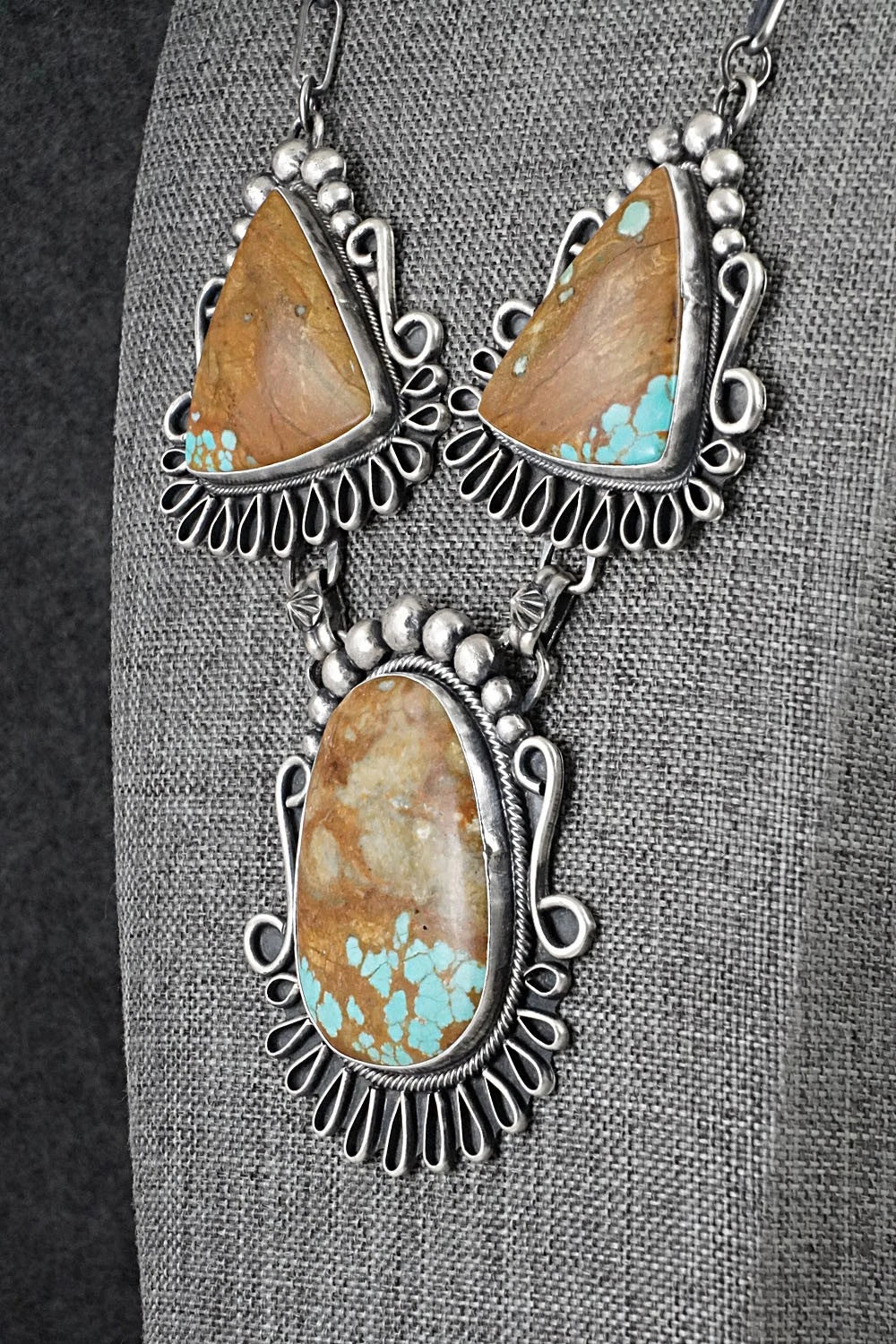 Turquoise & Sterling Silver Necklace and Earrings Set - Bob Becenti