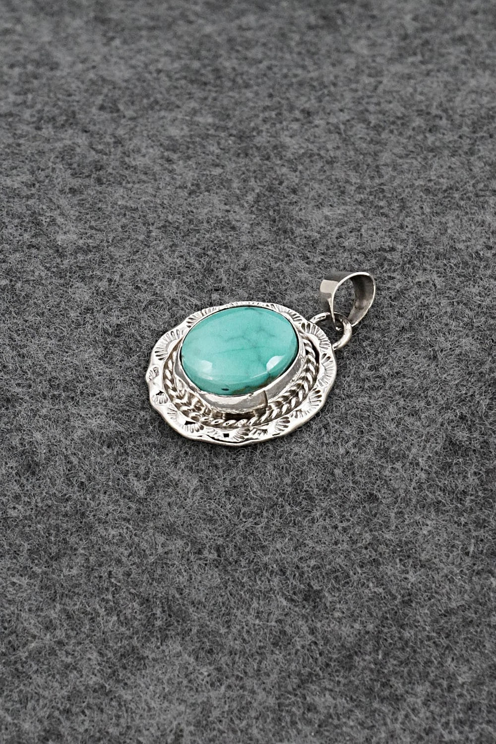 Turquoise and Sterling Silver Pendant - Gene Martinez