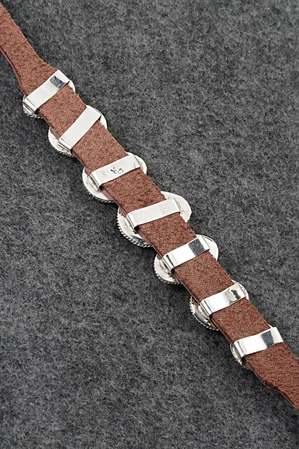 Turquoise, Sterling Silver & Leather Bracelet - Rosita Charlie