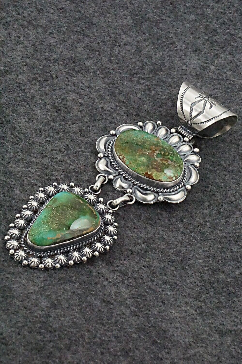 Turquoise & Sterling Silver Pendant - Raymond Delgarito