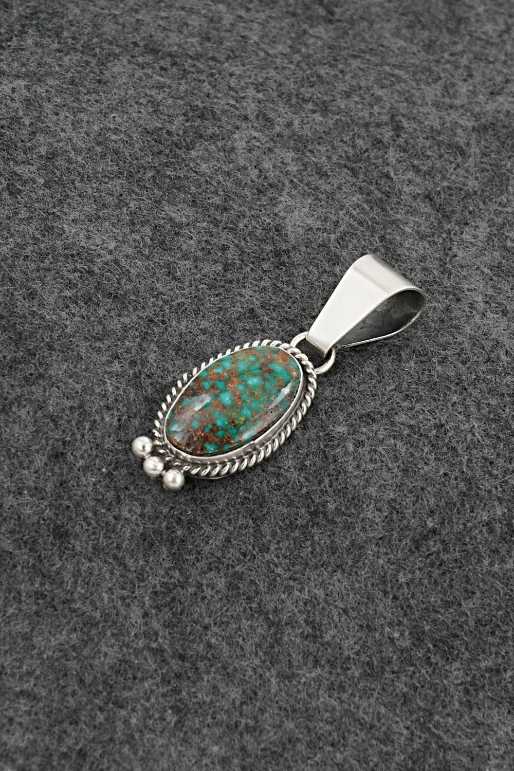 Turquoise & Sterling Silver Pendant - Eugene Gruber