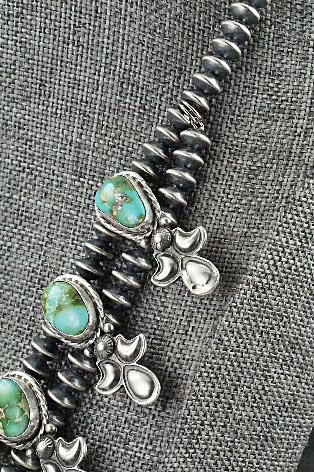 Turquoise & Sterling Silver Squash Blossom Set - Adrienne Gordon