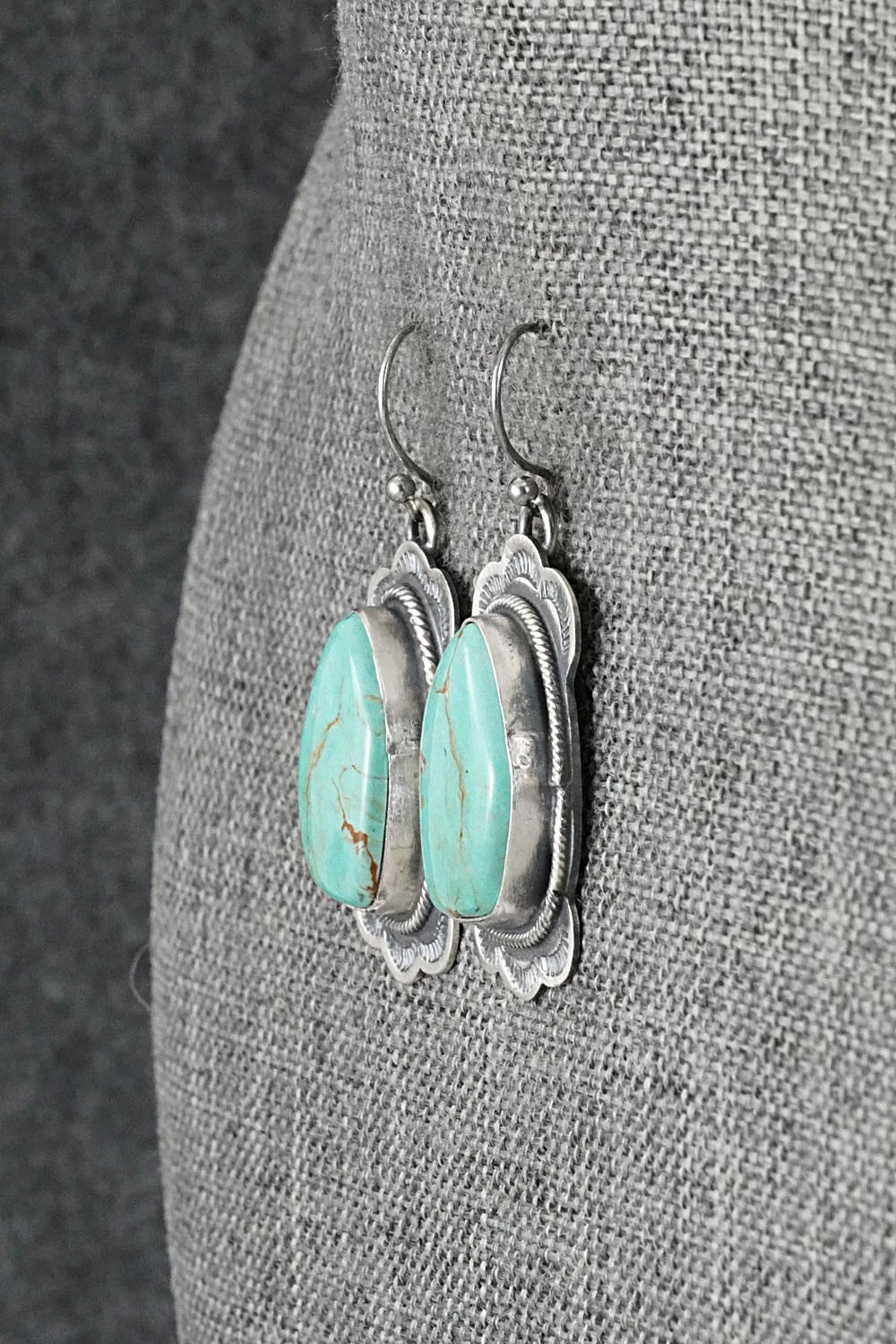 Turquoise & Sterling Silver Earrings - Bobby Johnson