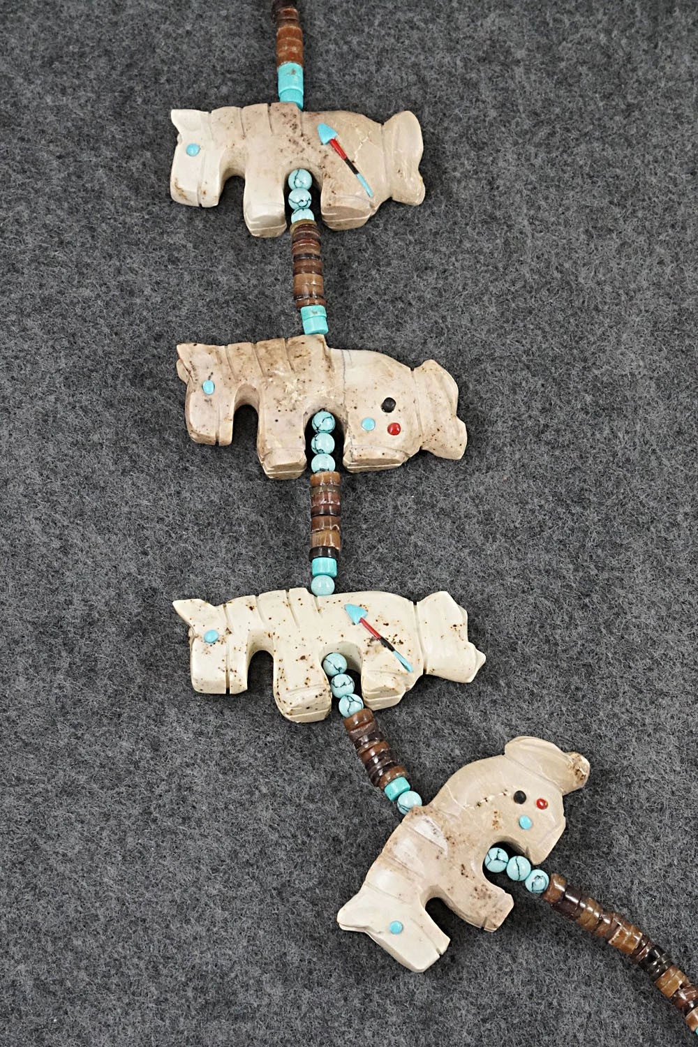 Multi-Stone Horse Fetish & Sterling Silver Necklace Set - Dannette Laate