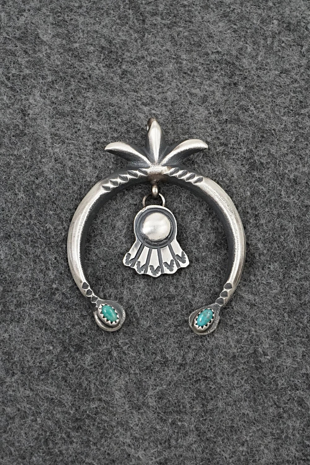Turquoise and Sterling Silver Pendant - Martha Cayatineto
