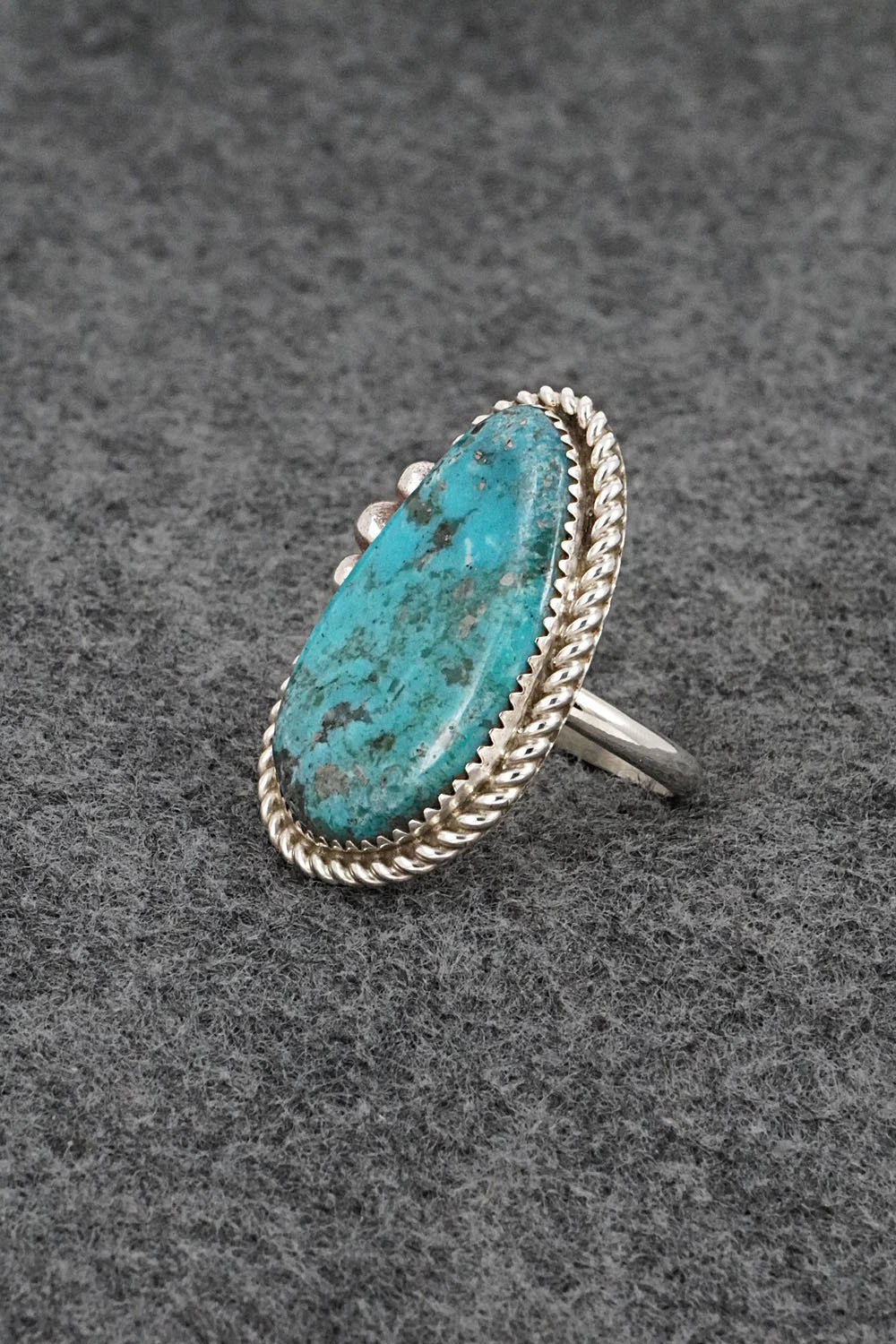 Turquoise & Sterling Silver Ring - Cody Nez - Size 8.25
