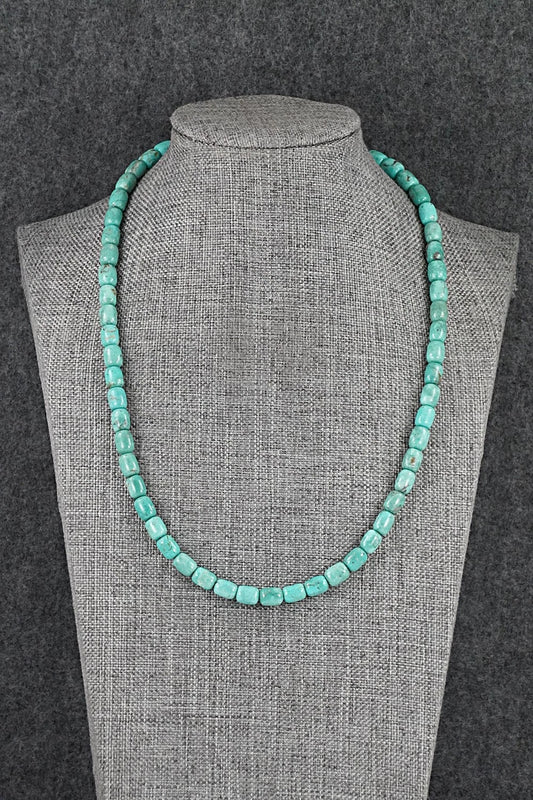 Turquoise & Sterling Silver Necklace 18" - Doreen Jake