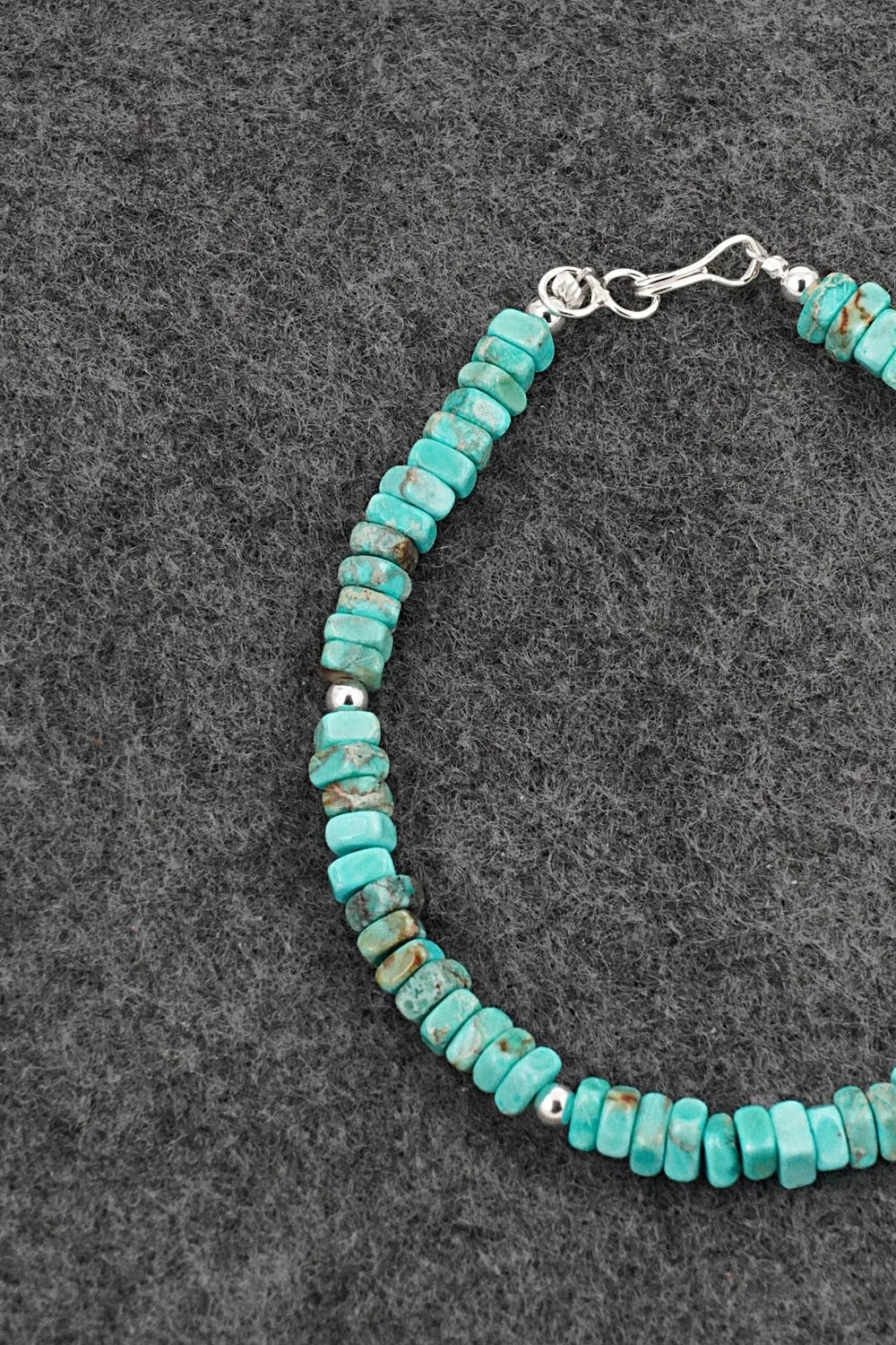 Turquoise & Sterling Silver Bracelet - Doreen Jake