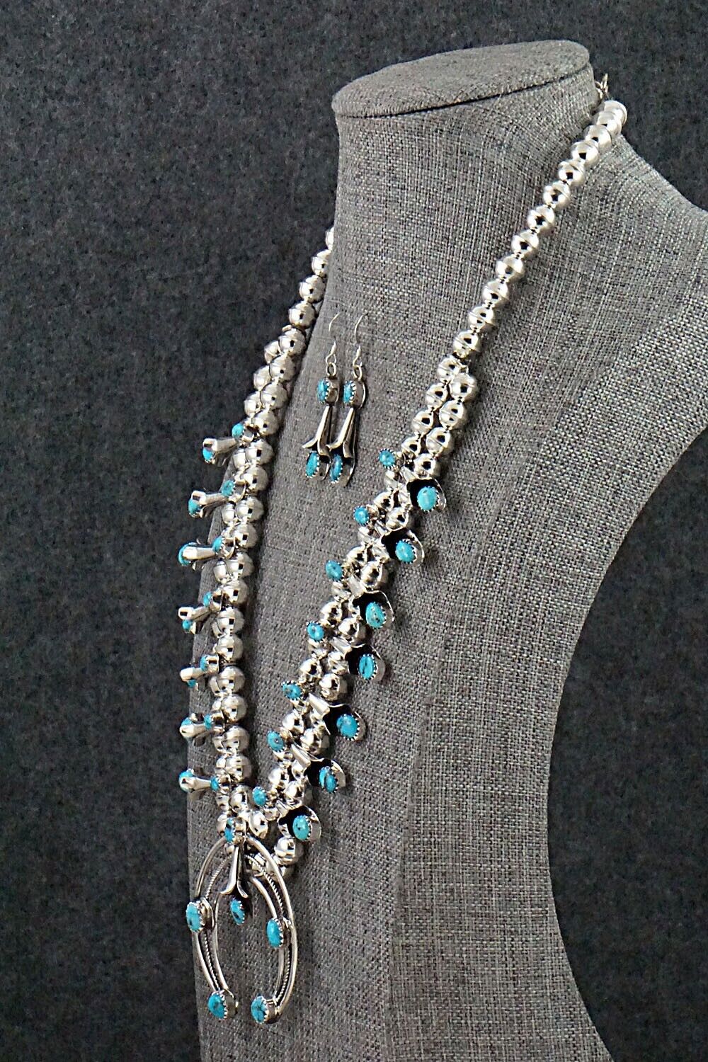 Turquoise & Sterling Silver Squash Blossom Set - Phil Garcia