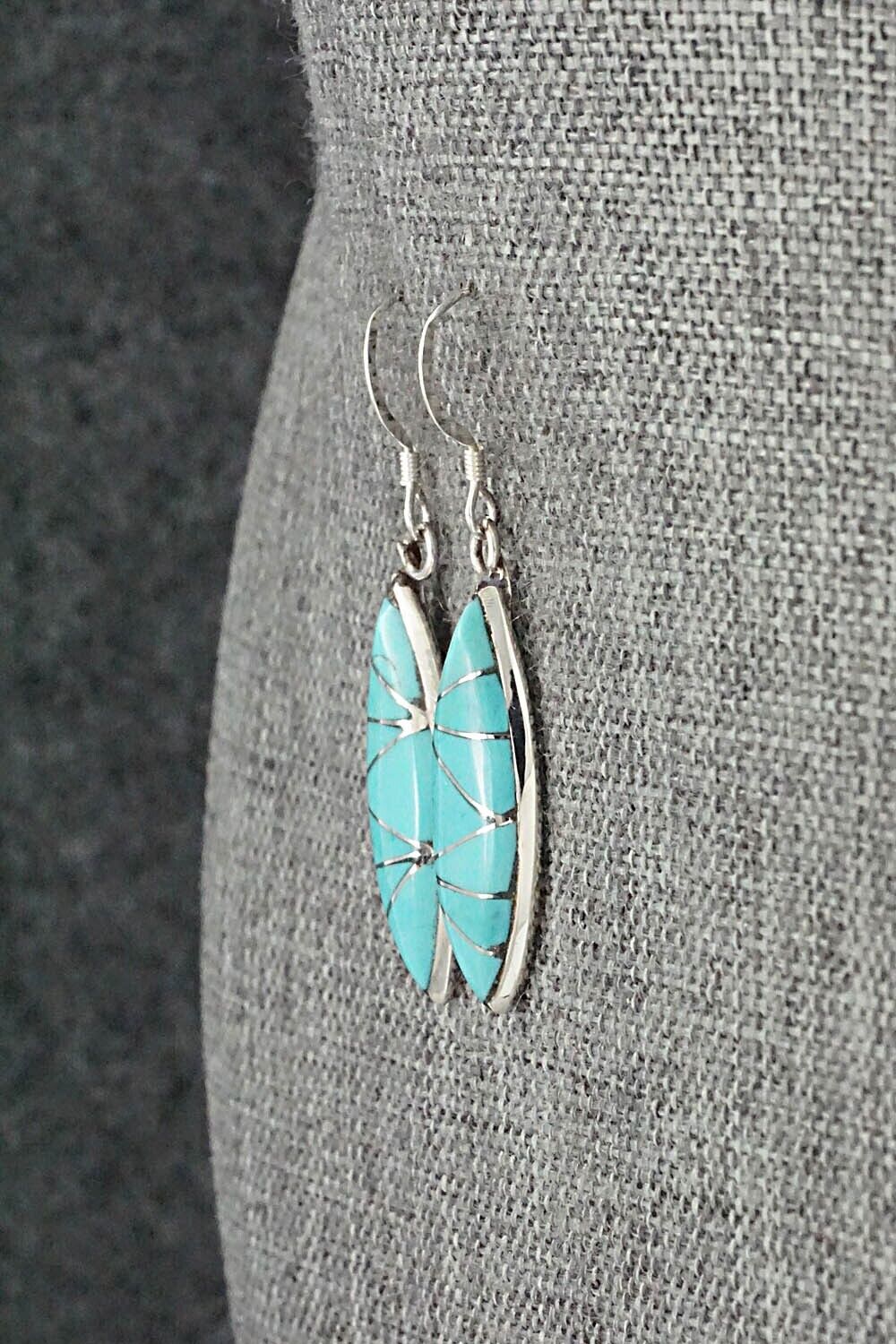 Turquoise & Sterling Silver Earrings - Evelyn Mahkee