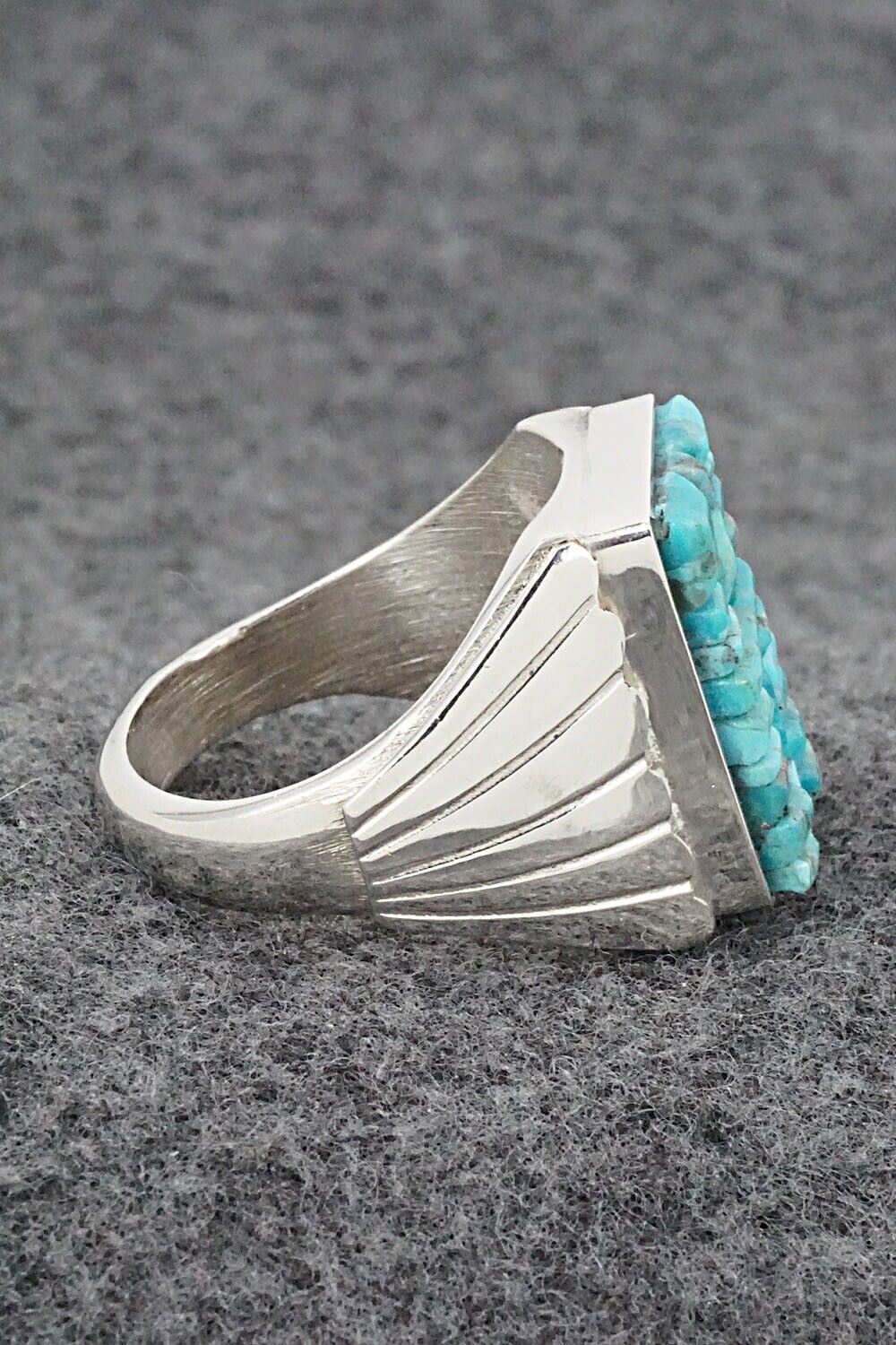 Turquoise & Sterling Silver Ring - Sam Arviso - Size 13