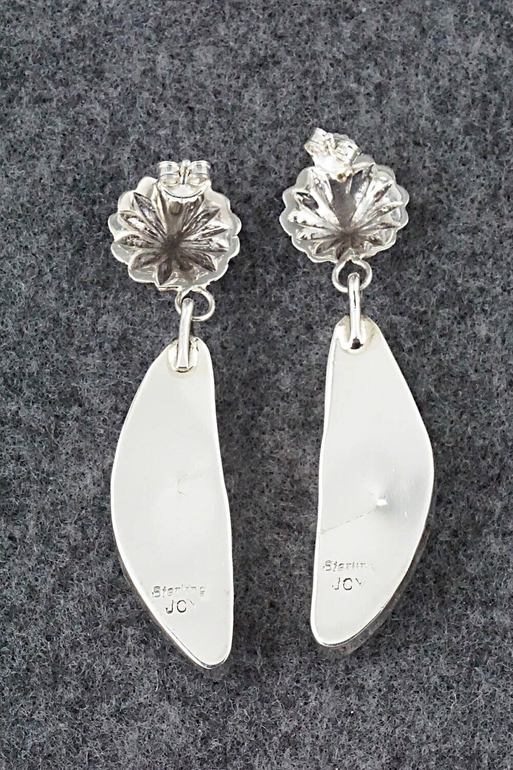 Turquoise and Sterling Silver Earrings - Juan Yellowhorse