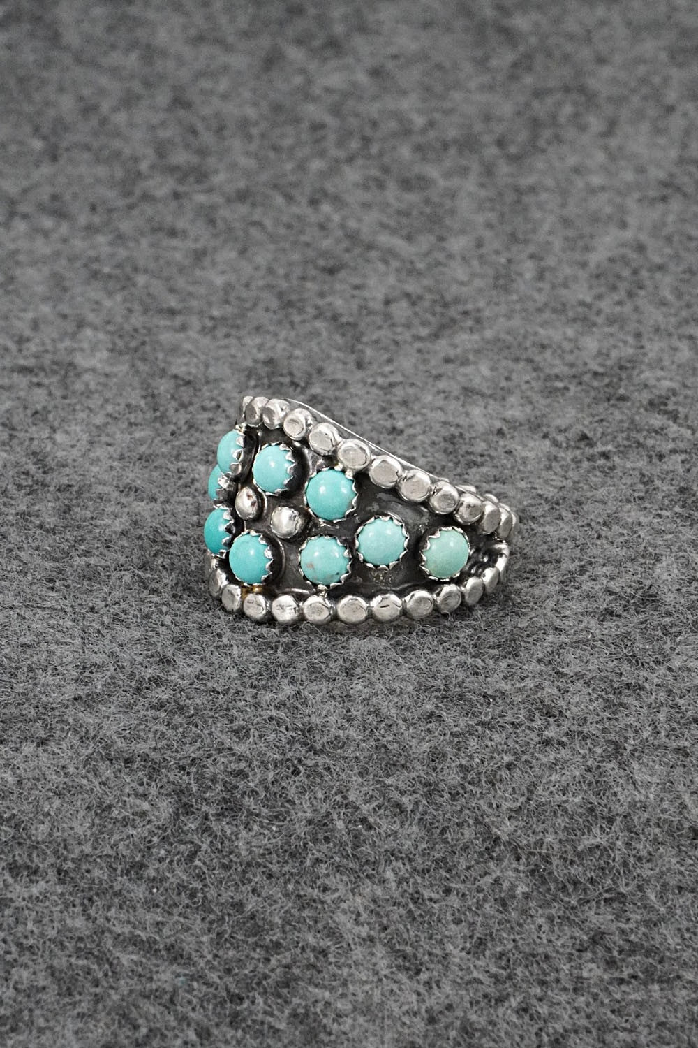 Turquoise & Sterling Silver Ring - Harry B. Yazzie - Size 9