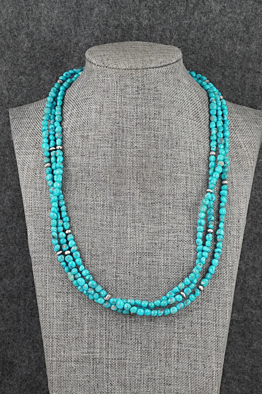 Turquoise & Sterling Silver Necklace - Theresa Skeets