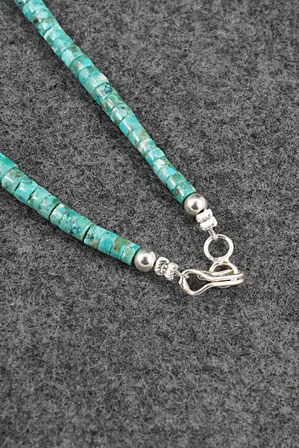 Turquoise & Sterling Silver Necklace 18" - Doreen Jake
