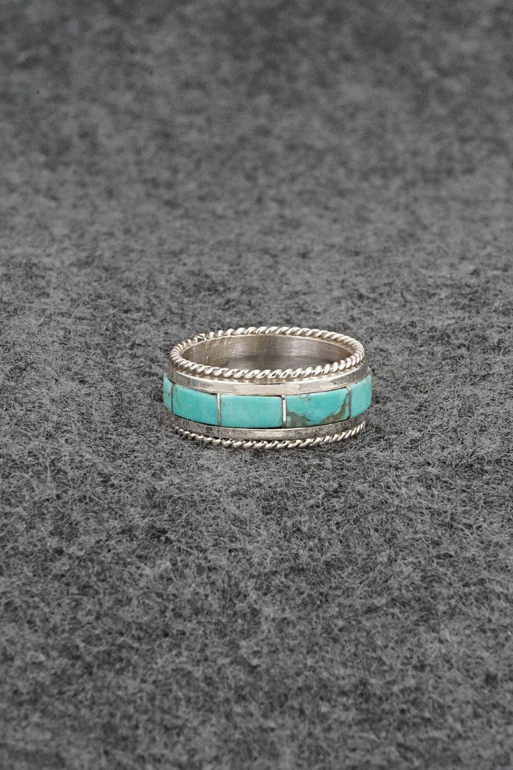 Turquoise & Sterling Silver Ring - Bruce Johnson - Size 6.5