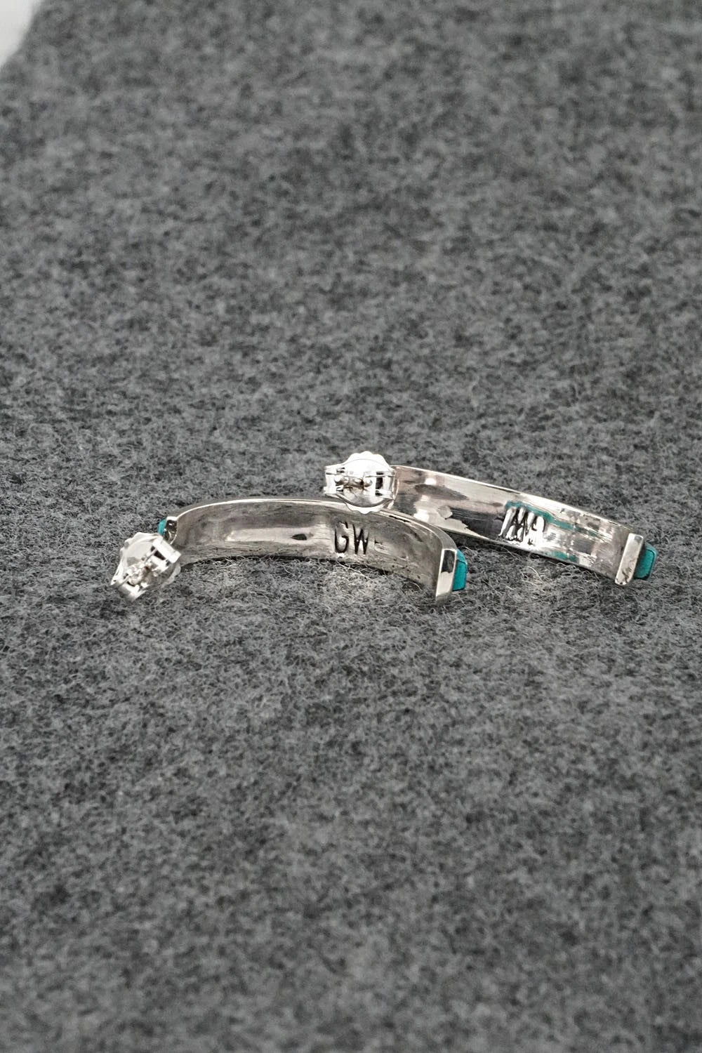 Turquoise & Sterling Silver Earrings - Gloria Waatsa