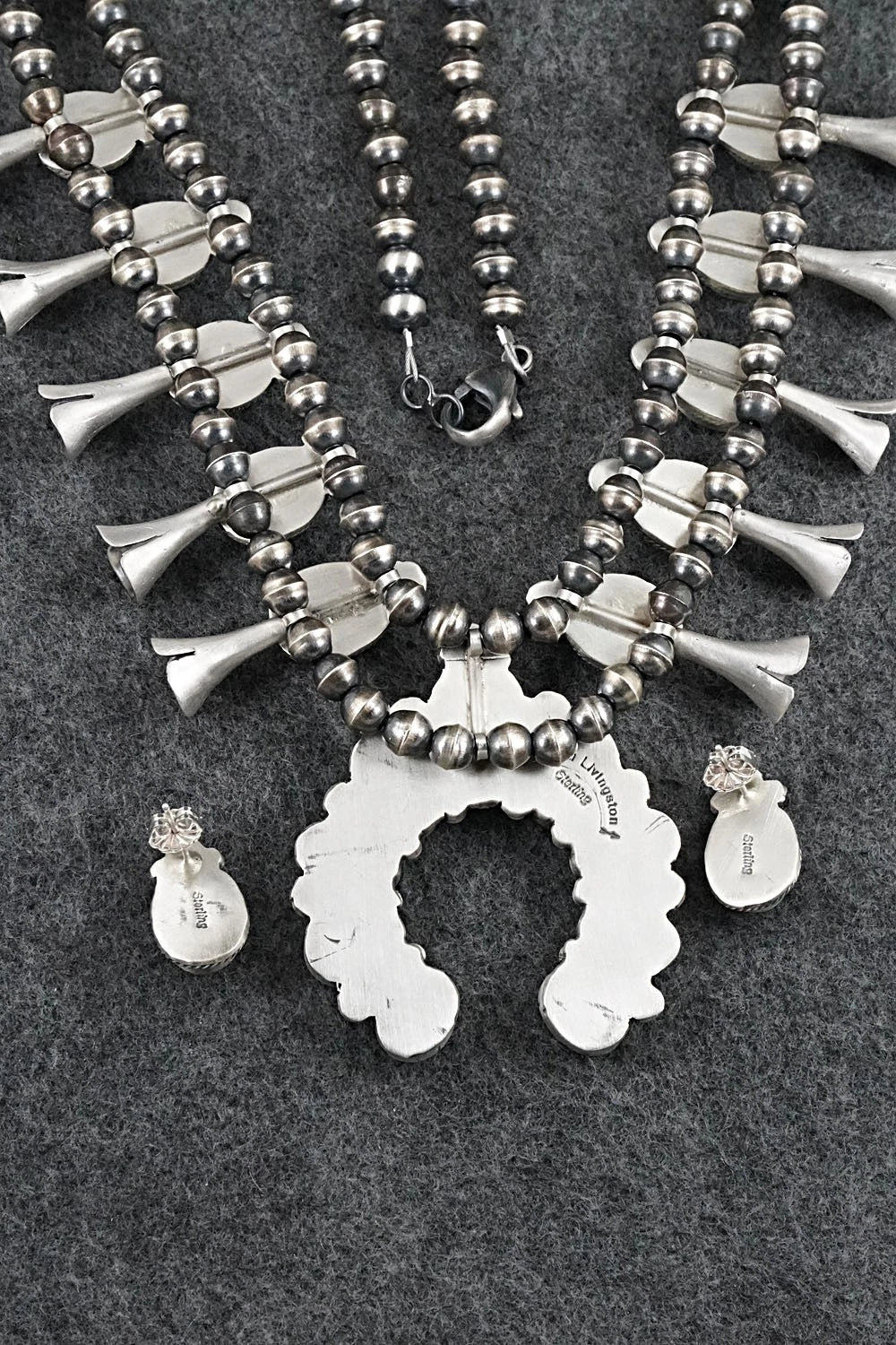 Turquoise & Sterling Silver Squash Blossom Set - Darrin Livingston