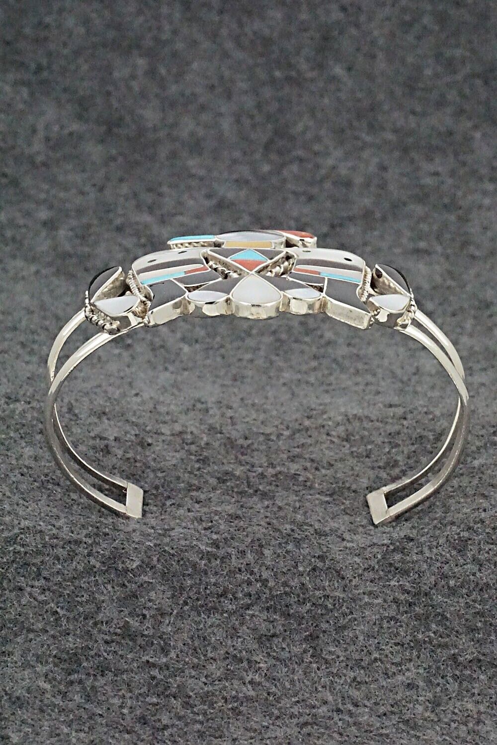 Multi-Stone & Sterling Silver Inlay Bracelet - Bobby Shack