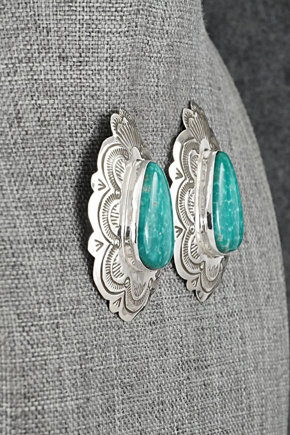 Turquoise & Sterling Silver Earrings - Arnold Blackgoat