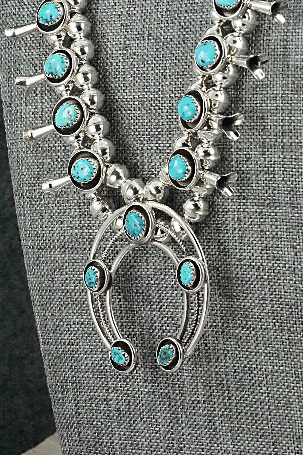 Turquoise & Sterling Silver Squash Blossom Set - Phil Garcia