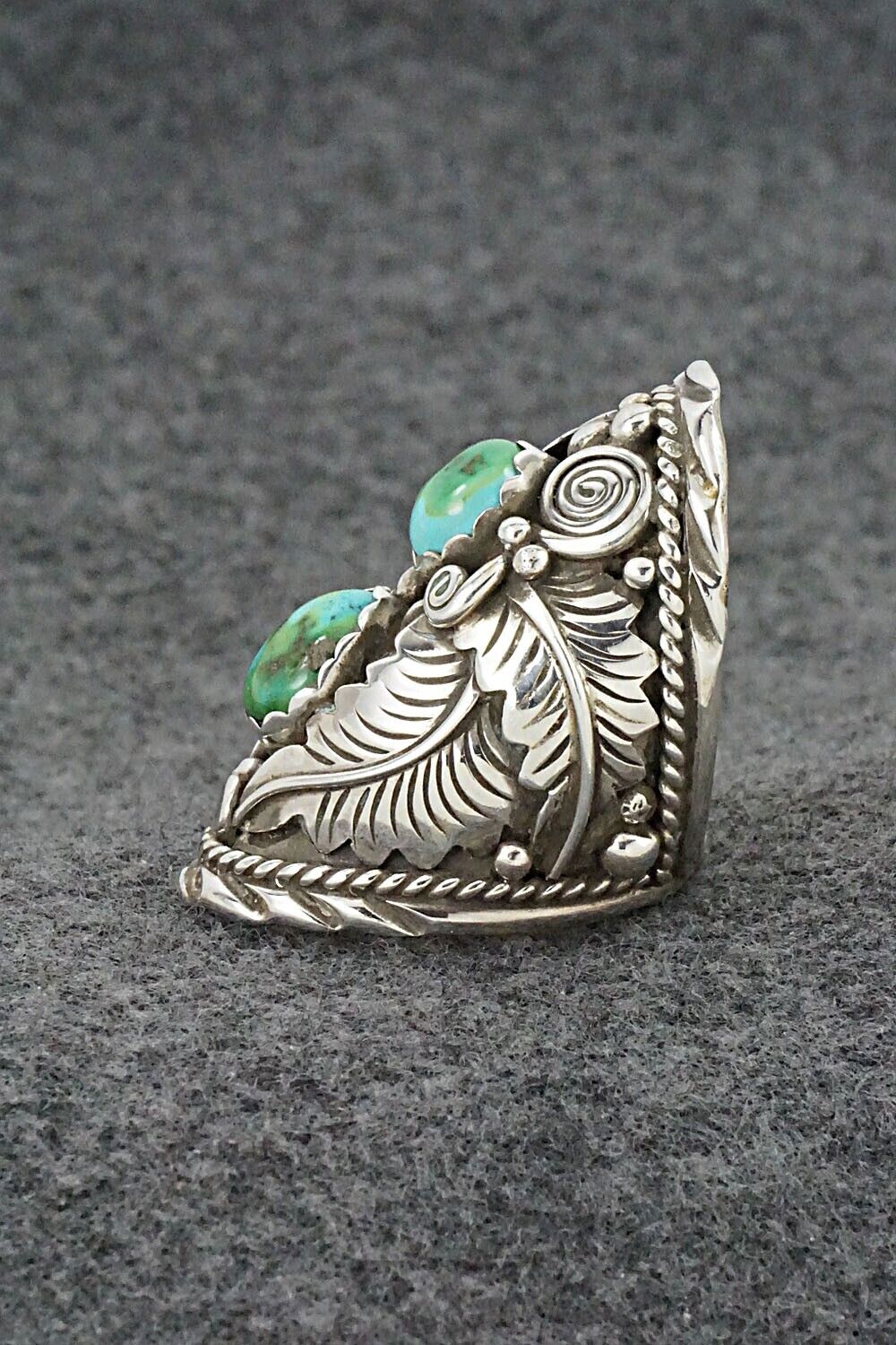 Turquoise & Sterling Silver Ring - Julia Etsitty - Size 8.5